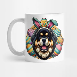 Tibetan Mastiff Celebrates Easter with Bunny Ears Mug